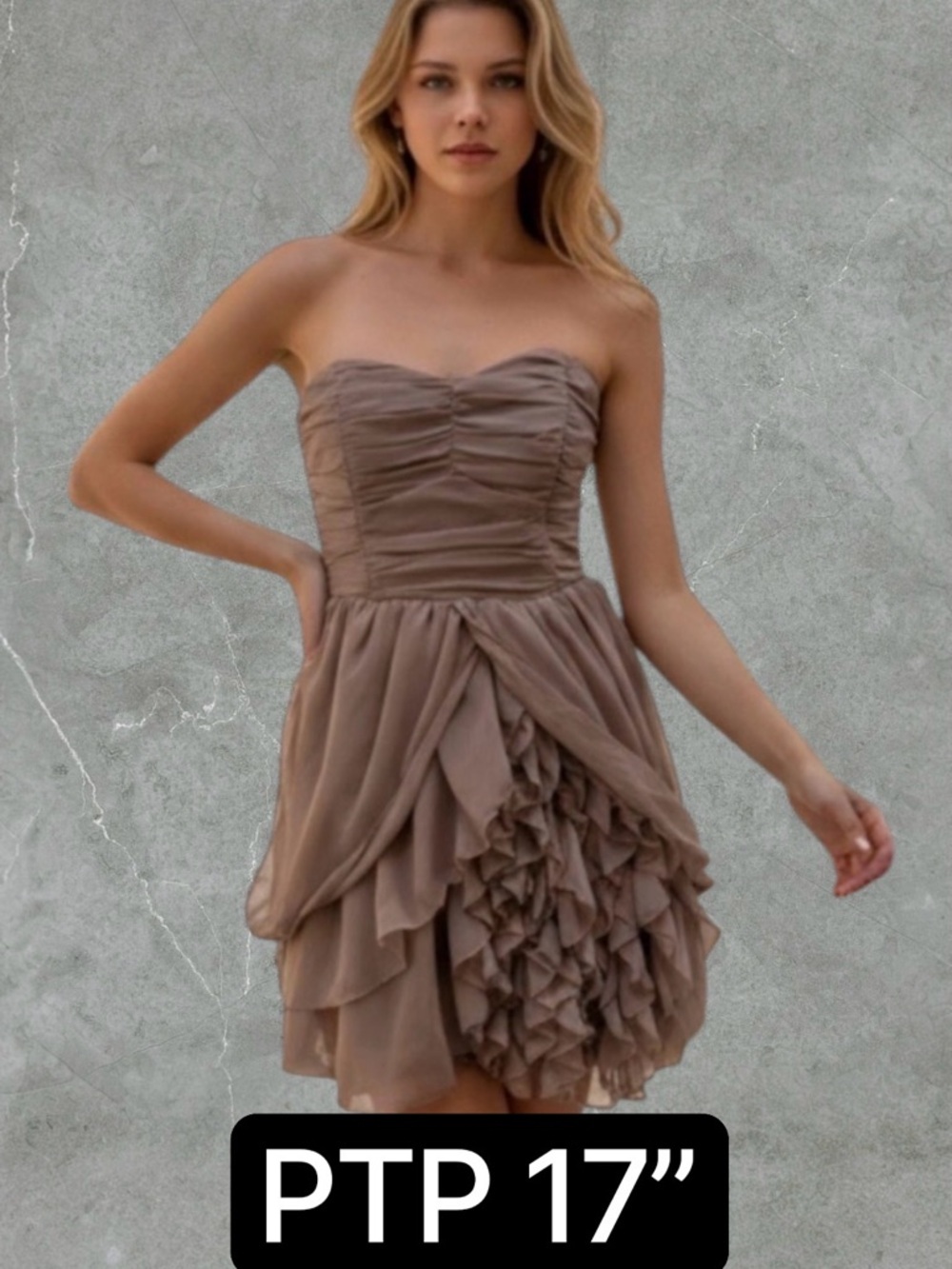 2 for $30 💟H&M Ruched Chiffon and Ruffled Strapless Dress